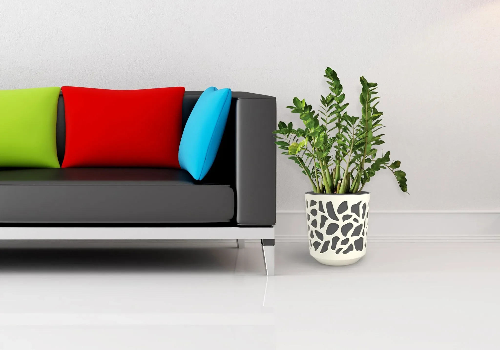 Blumentopf „DUET“ – creme, zweifarbiges Design
